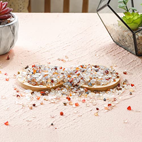 T4U Crystal Chips Stone Crushed Quartz Glass 1LB - Carnelian Tumbled Gravel Small Decorative Pebbles Bulk, Mini Polished Rocks Pieces for Crafts, Vases Filler, Succulent Plants, Aquarium Gravel Rocks - color: #5 - Carnelian, size: 1 LB