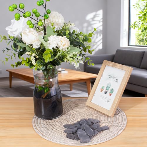 Keedolla Black Sea Glass for Crafts - 10 OZ Flat Frosted Seaglass Pieces Tumbled for DIY Art Crafts, Vase Filler, Beach Weddings, Aquarium and Home Decor - color: Black, size: 10 OZ / 0.63 LB