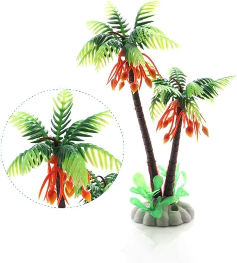 1Pc Mini Coconut Palm Tree, Artificial Aquarium Plants, Aquatic Water Weeds, Aquarium Decoration, Fish Tank Water Plant Grass Ornament