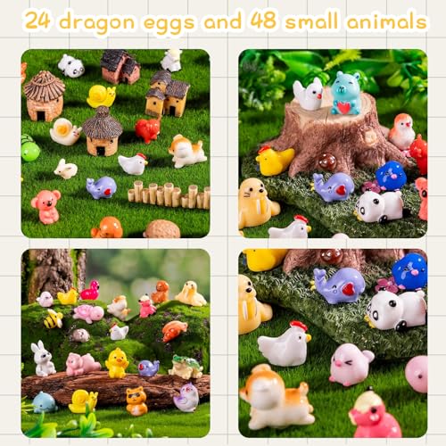 42pcs Mini Resin Animal 42 Styles Figures Bulk Tiny Resin Animals Little Miniature Small Animal for Micro Fairy Garden Landscape Accessories Dollhouse Hide Crafts Decor Aquarium - style: 42p-animals-2