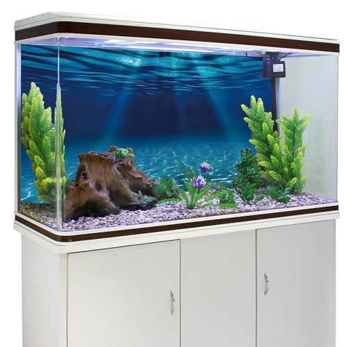 AWERT 36x18 inches Ocean Floor Aquarium Background Undersea Theme Aquarium Background Underwater Fish Tank Background - size: 36x18in/90x45cm