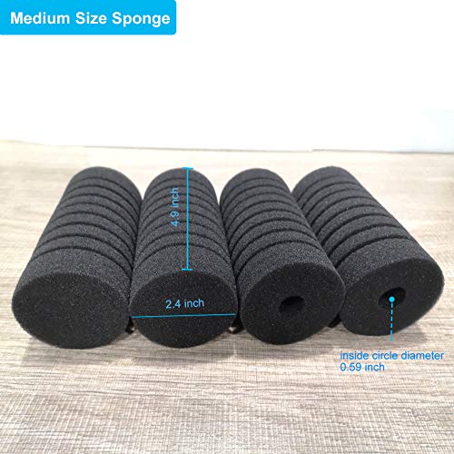 hygger Pack of 4 Replacement Sponges for Aquarium Double Sponge Filter (M) - size: Sponge M (15-55 gallon)