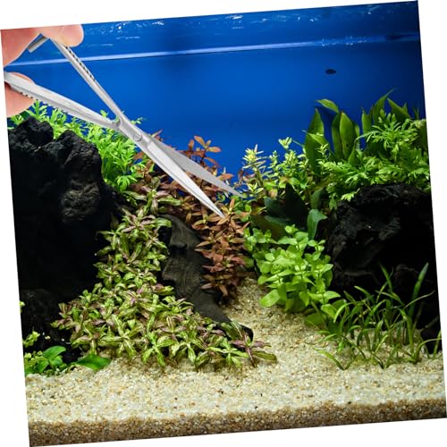 Abaodam Stainless Steel Spring Aquarium Scissor for Aquascaping Portable Water Grass Clipper Tool Professional Aqua-plant Trimming Scissors for Fish Tank Maintenance