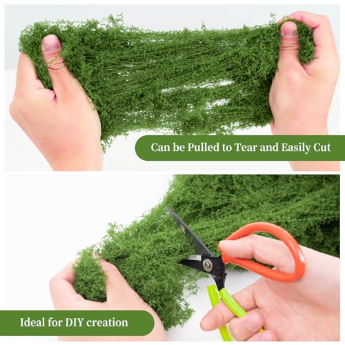 Fake Green Moss for Potted Plants,Artificial Moss for Crafts Indoor,DIY Table Decorating Fairy Garden Accessories Wedding Party Floral Decor Outdoor(Dark Green 5.3oz) - color: Dark Green 5.3oz