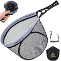 THKFISH Fly Fishing Landing Net, Foldable Landing Trout Net with ABS Handle,Rubber Coated Mesh Trout Net with Tackle Bag for Trout Bass Catch and Release, Portable Fly Fishing Gear,M/L