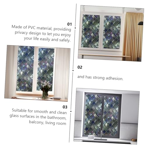 Alipis 1pc Non-Adhesive Static Window Film for Privacy Easy Installation Beautiful for Home Office Bathroom and Living Room Use