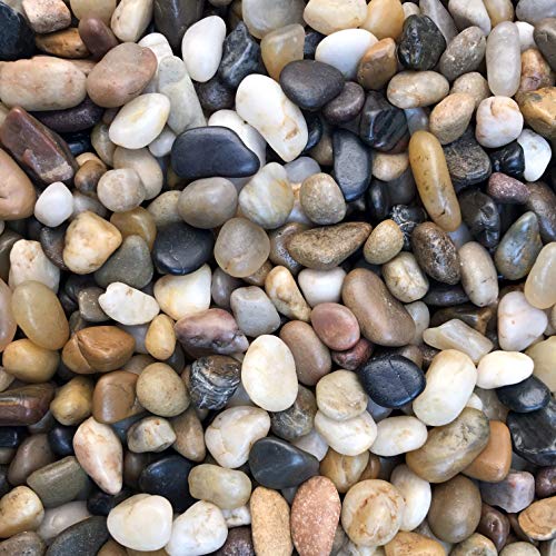 Voulosimi River Rock Stones, Natural Decorative Polished Mixed Pebbles Gravel,Outdoor Decorative Stones for Plant Aquariums, Landscaping, Vase Fillers (9 LB, Mixed Colors) - size: 9 LB