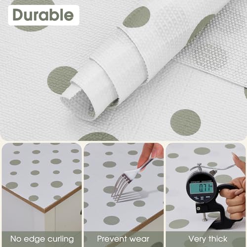 Beautysaid Shelf and Drawer Liner for Kitchen Cabinet, Non Adhesive Non Slip Shelf Paper Waterproof Washable Thickened for Dresser Pantry Shelve Bathroom Protector Liner(Polka Dot,12 in x 10 FT) - color: Polka Dot, size: 12"W x 118"L