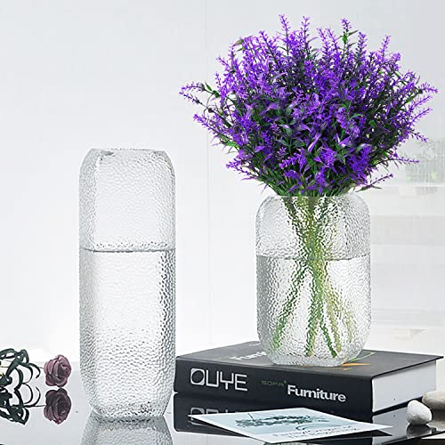 XLFAQXM 8 Pack Artificial Plants Flowers Grass Shrubs Lavender No Fade Faux Plastic Flowers Outdoor for Farmhouse Garden Porch Patio Indoor Wedding Decoration Greenery Fake Plants uv Resistant - color: 6#