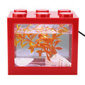 Desktop Mini Fish Box, Aquarium Fish Decorative Mini Aquarium USB LED Light Lamp Fish Desktop Lamp Fish for Box Office Tea Table Decor(Red)