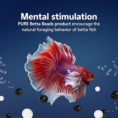 Aqueon PURE Betta Beads, Water Care for Unfiltered Aquariums, Maintains Clear Water and Helps Breakdown Organic Sludge, Black & White - color: Black & White, size: One Pouch