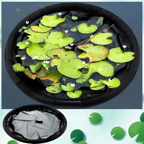 Floating Flora Fish Barrier,Floating Island Planter for Ponds,Plant Protector Fine Mesh Floating Pond Corral with Lifting Ring,Black Round Floating Plant Ring,Water Features Pond Decorations(17.7") - color: 45cm/17.7"