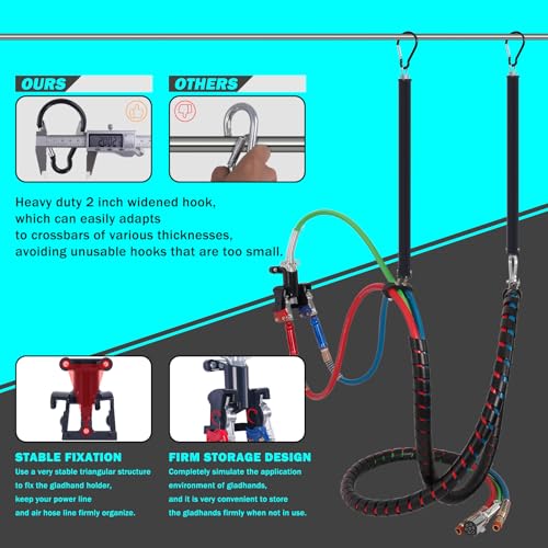 CheeMuii 18FT Semi Truck Air Line Kit with Gladhand Handle Holder and Springs Kit Red & Blue Air Brake Hoses and 7 Way Trailer Cord 3-in-1 Air Lines Set for Semi Truck Trailer Tractor - size: 18FT-Red&Blue