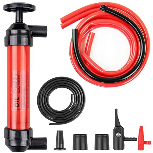 Siphon Pump 200cc Fluid Transfer Pump(2nd Generation), Fuel Transfer Hand Pump Kit for Gas, Oil, Water and Liquids, Efficient and Lightweight