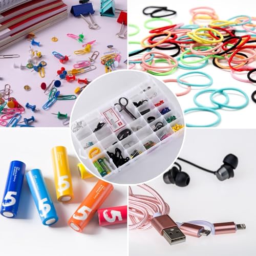 2Pcs Clear Visible Plastic Storage Box- Rectangular Storage Box, Suitable For Beads, Screws Hardware Accessories Organizer Box Art DIY, Crafts, Jewelry, Fishing Tackle, With Label Stickers (36Grids) - size: 36Grids-2