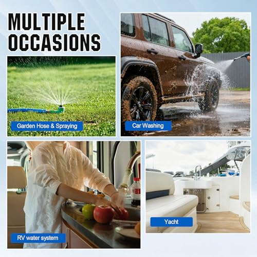ECO-WORTHY RV Fresh Water Pump 12V DC 5.5GPM 70PSI,12 Volt Diaphragm Self-Priming Pump with Pressure Switch for RV Garden Irrigation Spraying Marine Yacht - size: 5.5GPM-70PSI-12V