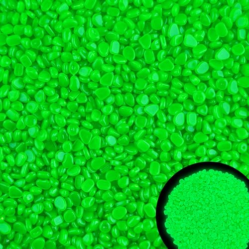 200pc Green Glow in The Dark Stones Green Pebbles Glow Fish Tank Rocks Luminous Pebbles for Outdoor Decor Garden Luminous Stone Glow Stones for Yard Walkway Pathway Aquarium,Blue - size: 200, style: Green