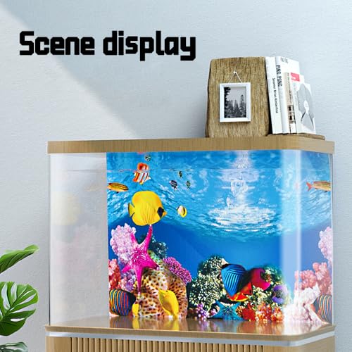 12 x 20 Inches Double Sided Fish Tank Background for Fish Tanks Aquarium Backgrounds,Polyester Aquarium Background Decorative Poster Paper Sticker Waterproof Fish Tank Wallpaper