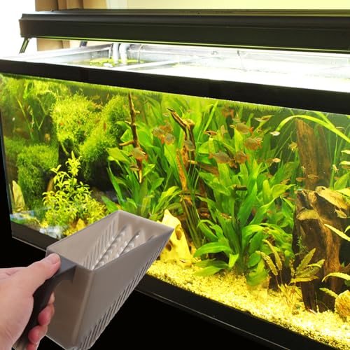 Toddmomy Fish Tank Gravel Shovel Aquarium Cleaning Tool Plastic Sand Scoop for Substrate Maintenance and Aquatic Plant Care, Convenient Fish Tank Accessory, 1pcs Brown