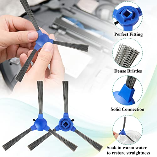 Replacement Parts for Eufy Robovac 11s, 12, 15C, 15T, 25C, 30, 30C, 35C Vacuum Parts, the eufy filter replacement parts include: 8 side brushes, 8 filters, 1 rolling brush, 1 cleaning brush