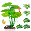 6 Pcs Aquarium Plants Fish Tank Decor，Artificial Driftwood with Textured Base Fish Tank Accessories Reptiles Plants Driftwood