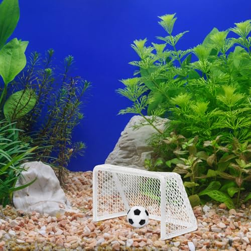 POPETPOP Fish Tank Decorations Mini Soccer Goal Indoor Mini Net Football Frame Toy Aquarium Football Frame Soccer Net for Doolhouse Aquarium Decor