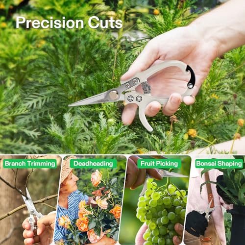 VIVOSUN Pruning Shears for Gardening, Lightweight Plant Pruners for Gardening, Garden Scissors for Cutting Flowers, Trimming Branches, Indoor Plant Scissors, Stylish Garden Gifts for Women - style: Q-Shaped Pruner