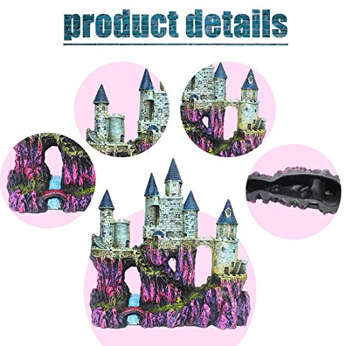 PINVNBY Aquarium Resin Castle Decoration Fish Tank Driftwood Castle Cave Hideouts House Plants Supplies Accessories(Purple) - color: Purple