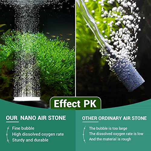 hygger Mini Aquarium Air Stone,Small Bubble Stone Fish Tank Oxygen Stone Ultra Silent Deep Dissolving Oxygen Diffuser Kit for Aquarium Fish Tank and Hydroponic