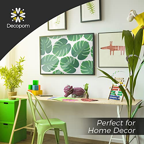 Decopom Artificial Palm Leaves 60-108 Pack - 6 Kinds Large Small Green Fake Palm Leaf with Stems for Safari Jungle Hawaiian Luau Party Table Decoration Wedding Birthday - style: 60 Pack