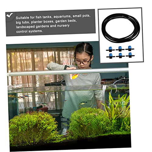 Healifty Aquarium Micro Hose Connector Kit Adjustable Water Flow Control Valve with Soft Silicone Tubing 7-Piece Set for Fish Tank