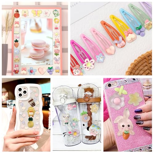 Tmtains Slime Charms Kawaii Resin Charms 3D Cute Nail Charm Mini Flatback Luminous Animal Charm Bulk Resin Jewelry Making Turtle Embellishments Supplies for Cell Phone Scrapbooking DIY Crafts - color: Dd Large Clear