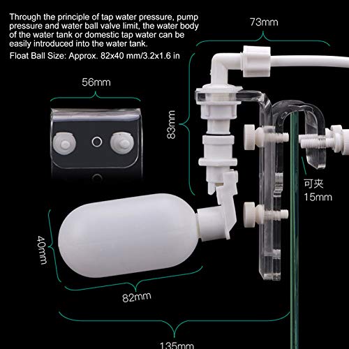 Pssopp Auto Water Filler Controller, Easy to Install Nonelectric Auto Top Off System Water Level Controller Adjustable Ball Valve for Aquarium Fish Accessories