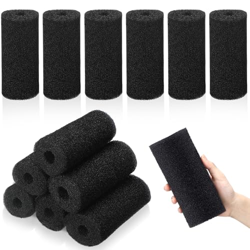 12 Pack 5.9'' Big Pre-Filter Sponge Foam Replacement Filtration Kit for Aquarium, 0.8" Intake Shrimp Fry Fish Tank Filter, Replacement Foam Cover