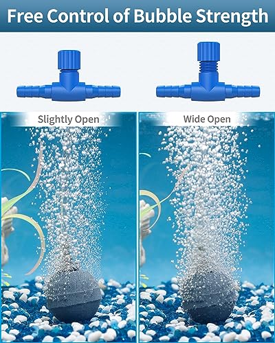 Pawfly Aquarium Air Control Valves for 3/16" ID Airline Tubing Single Way Plastic Air Flow Controllers Regulators Adjustable Blue Hose Connectors Air Pump Accessories for Fish Tanks, 10 Pack - color: Blue