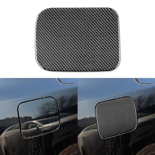 Car Fuel Tank Cap Panel Gas Cap Decorative Cover Collision Protector Trim Sticker Compatible with Toyota Camry Asian Edition 2012-2017 Real Black Carbon Fiber Premium Auto Exterior Accessories