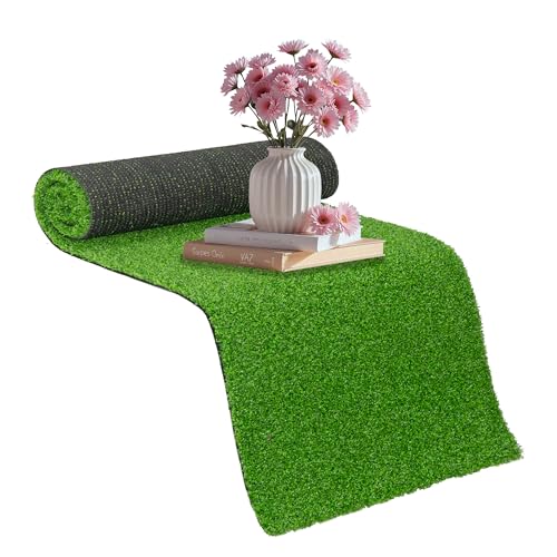 Artificial Grass Table Runner Indoor Outdoor 12x36 Inch,Realistic Fake Grass Rug with Drainage Holes,Fake Turf Mat Grass Rug for Golf Themed Party,Wedding Party, Birthday, Home Decor,Green - size: 12X36 Inches