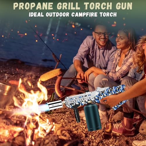 Powerful Propane Torch Gun, Kitchen Torch With Adjustable Flame, Flamethrower Blow Torch for BBQ, Campfire, Searing Steak, Camping (Propane Tank Not Included) - color: Option 3