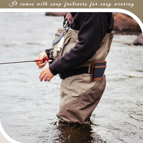 Chunful Fly Fishing Net Holder Adjustable Belt Mounted Landing Net Holster Hands Free Waist Holder for Fishnet Racquet Fishing Gear Racket