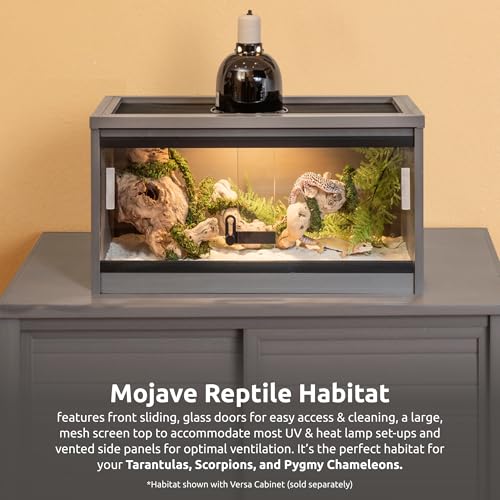 New Age Pet ECOFLEX Small 24" Reptile Habitat Enclosure, Glass Front Terrarium for Snakes, Lizards & Tortoises, in Maple or Grey, Easy to Clean, Front Access Design - color: Grey, size: Small