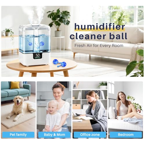 12 Pack Humidifier Cleaner, Humidifier Tank Cleaner Balls compatible with All humidifiers and Fish Tanks, Purifies Water, Prevents Hard Water Build-Up, Reduces Scale to improve Humidification - color: Humidifier Cleaner Balls-12 Pack