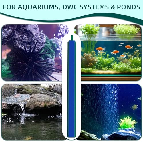 Saim Aquarium Air Stone Bar Bubbler 7.8 Inch, Bubbler Stone with Plastic Base, 9.8ft Airline Tubing with 3 Piece Suction Cup for Fish Tank, Air Stone Bar, 2 Pack - color: AS019-8, size: 7.8 Inch