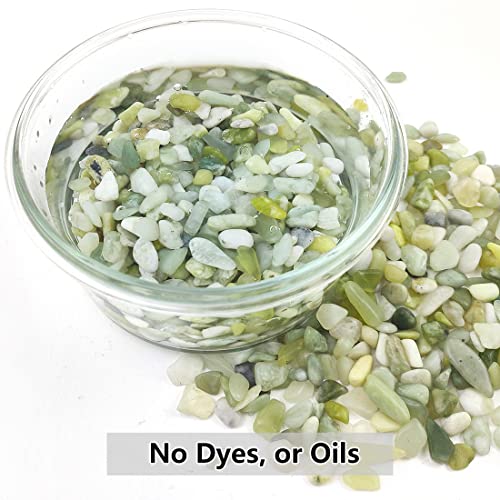 YISZM 10LB Succulent and Cactus Jade Pebbles, 3/8 Inch Natural Decorative Polished Stones, River Rocks for Indoor Plants, Vases, Planters and Outdoor Gardening - color: Jade, size: 10 Pounds
