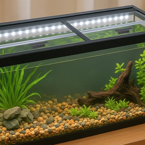 2PCS Set 22.08x16.57x0.16in（Each Piece） Clear Tempered Glass Canopy,75/90/110 Gallon Aquarium Fish Tank Hoods for Aqueon - size: 2PCS-22.08x16.57in