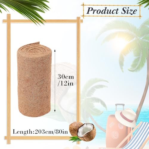 Jetec Coconut Liners for Planters, 12 x 240 Inch Natural Coco Planter Roll Liner for Hanging Basket, Reptile Carpet, Fiber Mat, Garden Decoration, Animal Pet Reptile Pad - size: 12 x 80 Inch