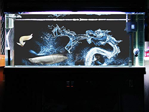 Water Dragon Aquarium Background Poster HD Fish Tank Decorations Landscape (24" x 20"/ 61 x 51cm) - size: 24" x 20"/ 61 x 51cm