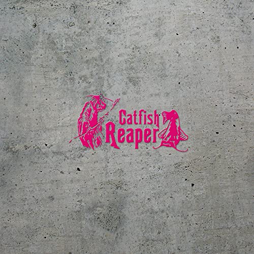 2 Pcs - No Background Decal Stickers of Catfish Reaper Fishing #2 (Pink) Premium Waterproof Vinyl Decal Stickers for Laptop Phone Accessory Helmet Car Window Mug Tuber Cup Door NVCSKUS570832PI090622 - color: Pink, size: 6.8'' x 3.3''