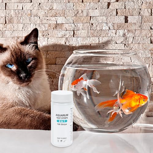 DECHOUS 6-in-1 Aquarium Water Test Strips for Fish Tanks and Pools, 100 Strips Per Box, Accurate Ph Hardness Chlorine Alkalinity Testing for Spa and Swimming Pool Water Maintenance