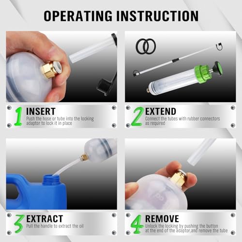 SWANLAKE 200cc Fluid Extractor, Extraction&Fill Pump,Fluid Syringe Pump Manual Suction Vacuum Fuel Car Transfer - size: 200ML