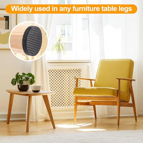 CHUNZEXI Non Slip Rubber Furniture Pads & Grippers, Self Adhesive Round Floor Protectors for Chair & Table Legs and Feet, 1 Inch, 24 Pack, Round - size: 1 inch 24 Round